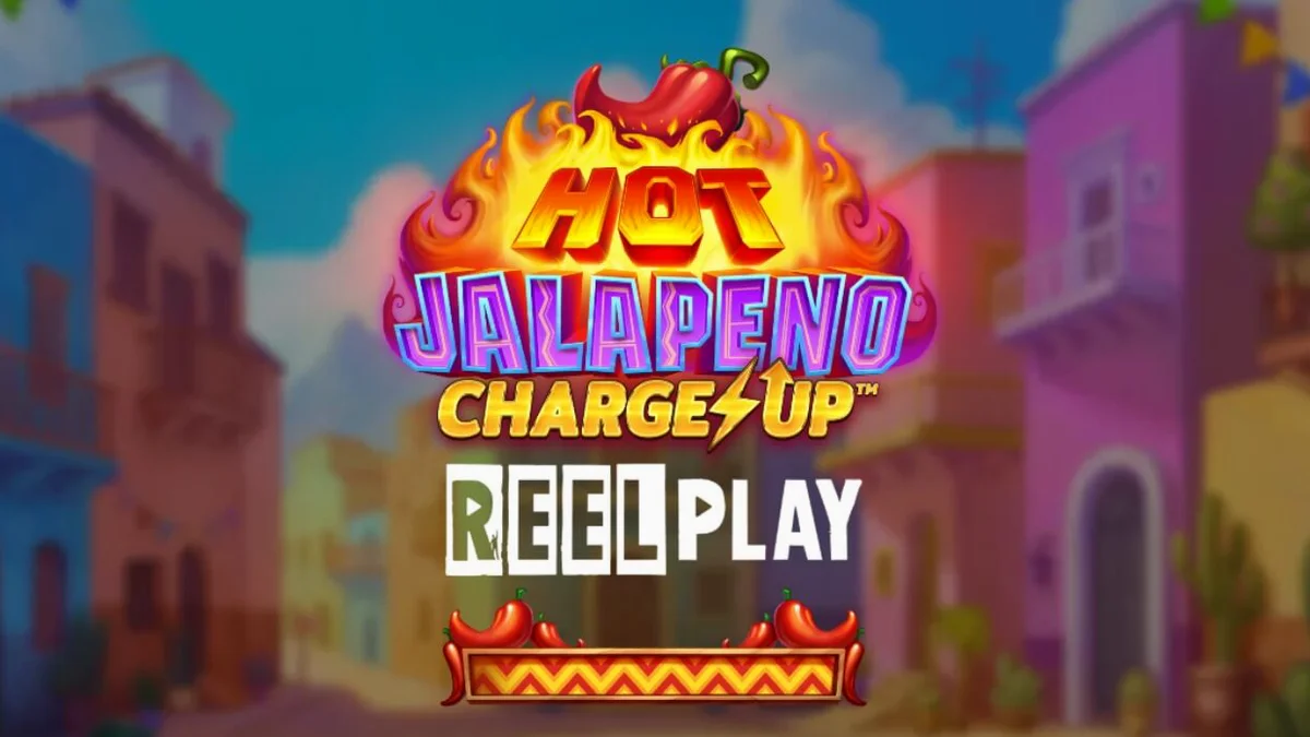 Tela do jogo Hot Jalapeño Charge Up com elementos festivos e coloridos